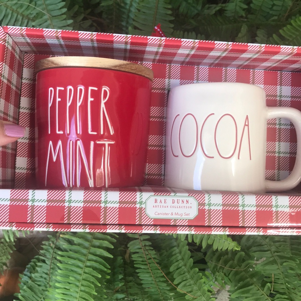 Rae Dunn PEPPERMINT cellar & COCOA mug